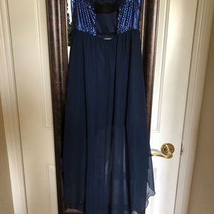 High-low navy formal dress